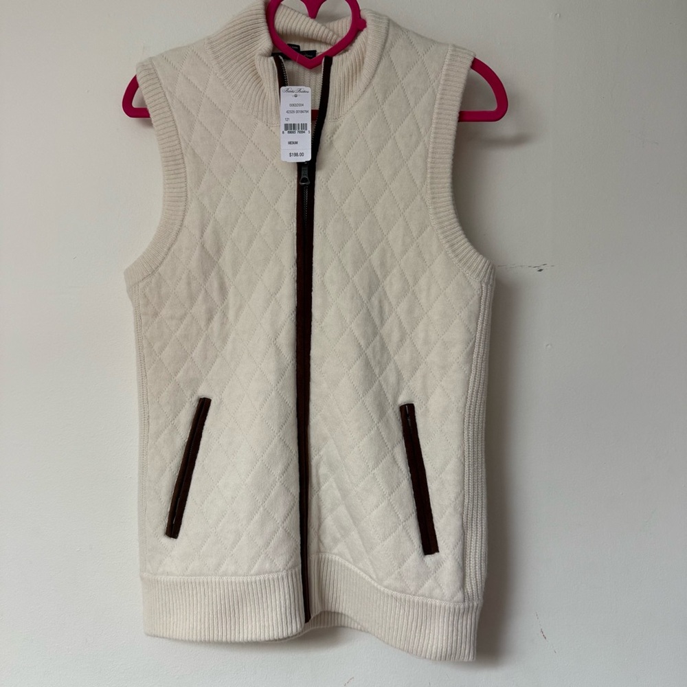 Brooks Brothers Cream Quilted Vest